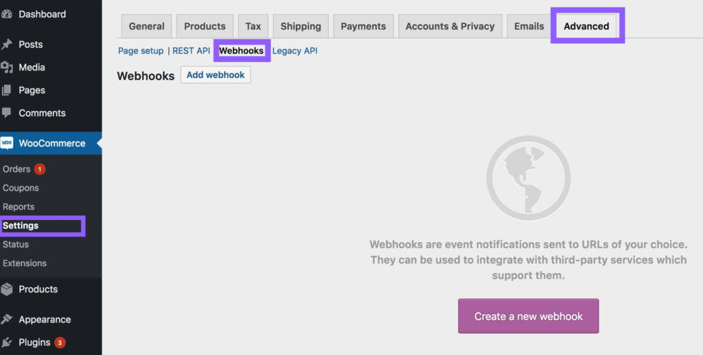 Screen from integration Stripe with WooCommerce
